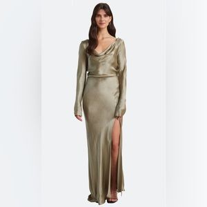 BEC+BRIDGE MOON DANCE LONG SLEEVE COWL DRESS, Sage Size 2